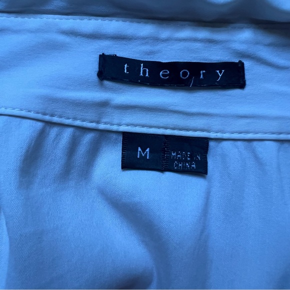 Theory peach coloured button down blouse - Picture 3 of 5